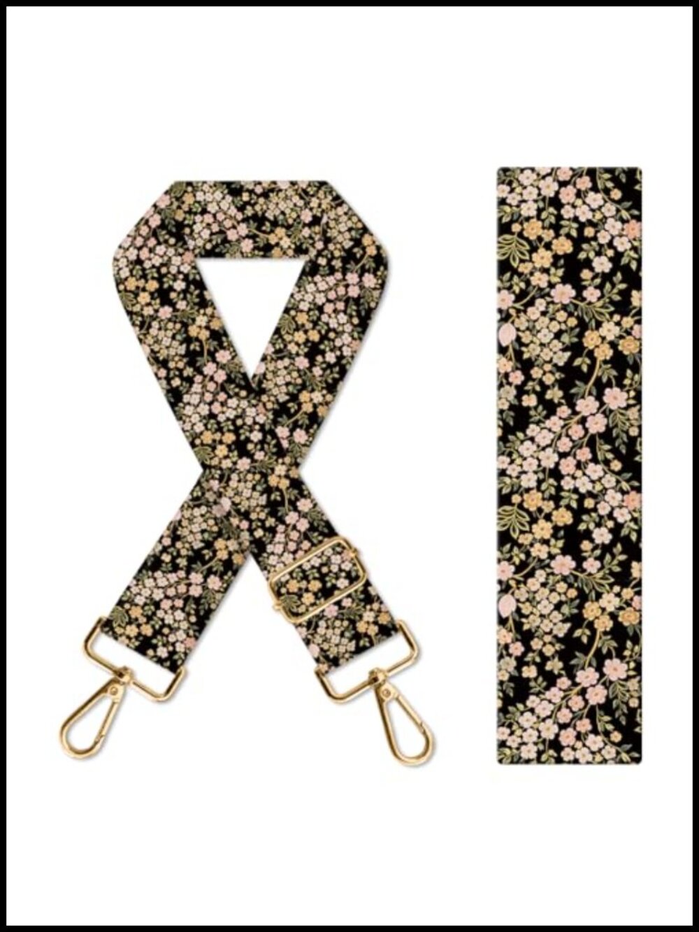 Purse Strap Replacement Crossbody 1.5" Wide Gold Buckle Adjustable Bag Strap